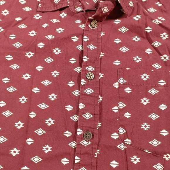 21 Men Size S Small Men's Short Sleeve Shirt Red - Picture 6 of 8